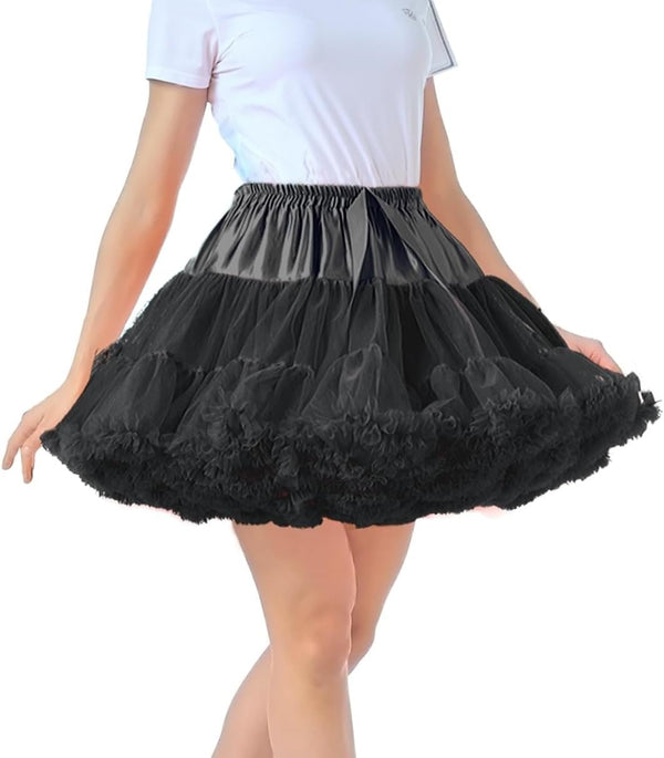 Women's High-Waist Mesh Tulle Petticoat Underskirt — Fluffy Ballet Tutu