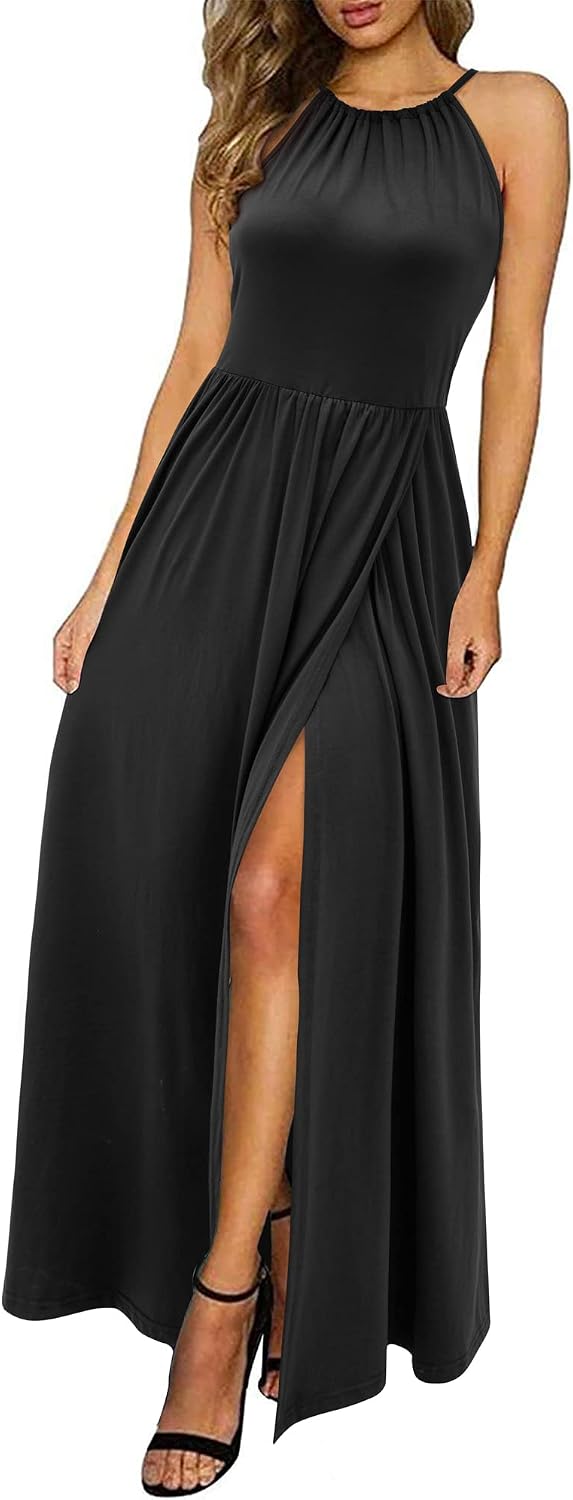 KILIG Women's Summer Floral Beach Flowy Split Maxi Long Dresses