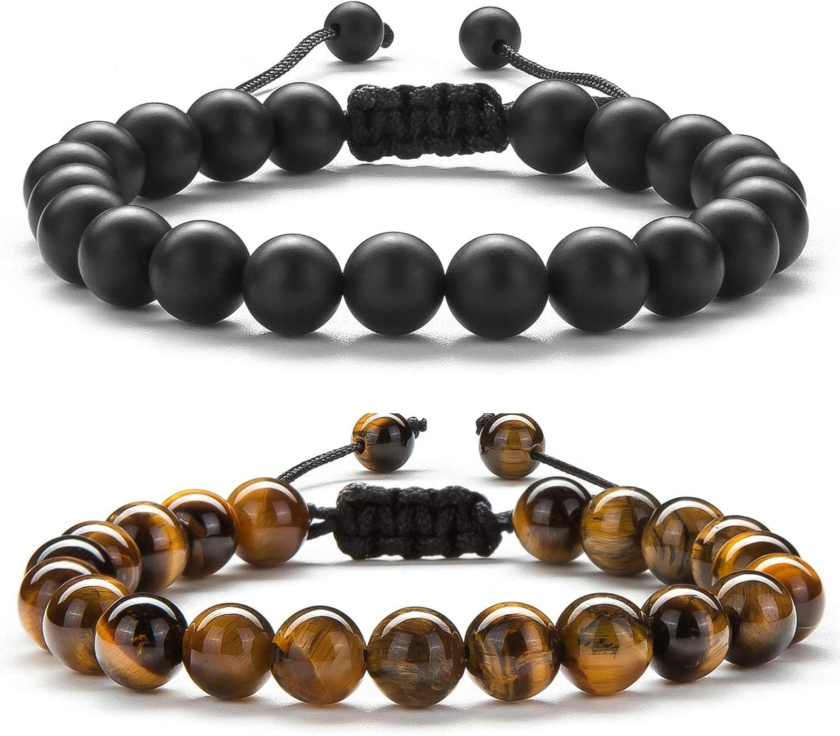Men Women 8mm Tiger Eye Stone Beads Bracelet