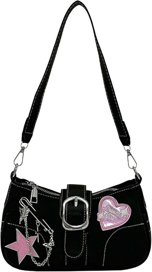 Women's Y2K Star Embroidery Shoulder Bag