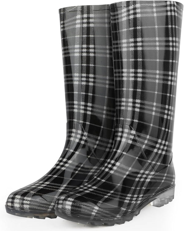 Tall Rain Boots For Women, Knee High Waterproof Slip On