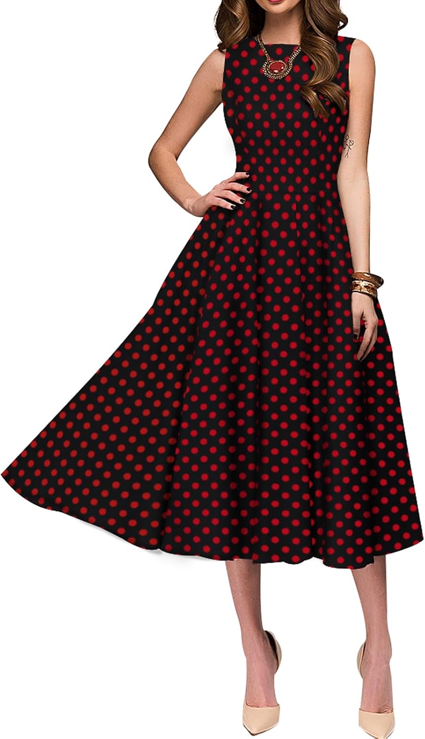 Simple Flavor Women's Vintage 1950s Cocktail Midi Dress