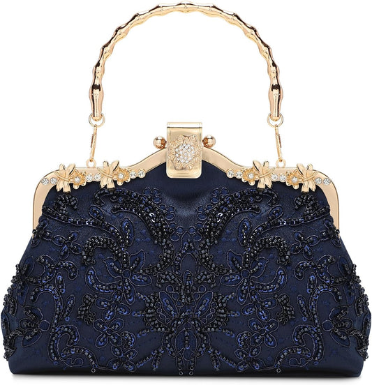 1920s Vintage Beaded Sequin Evening Clutch