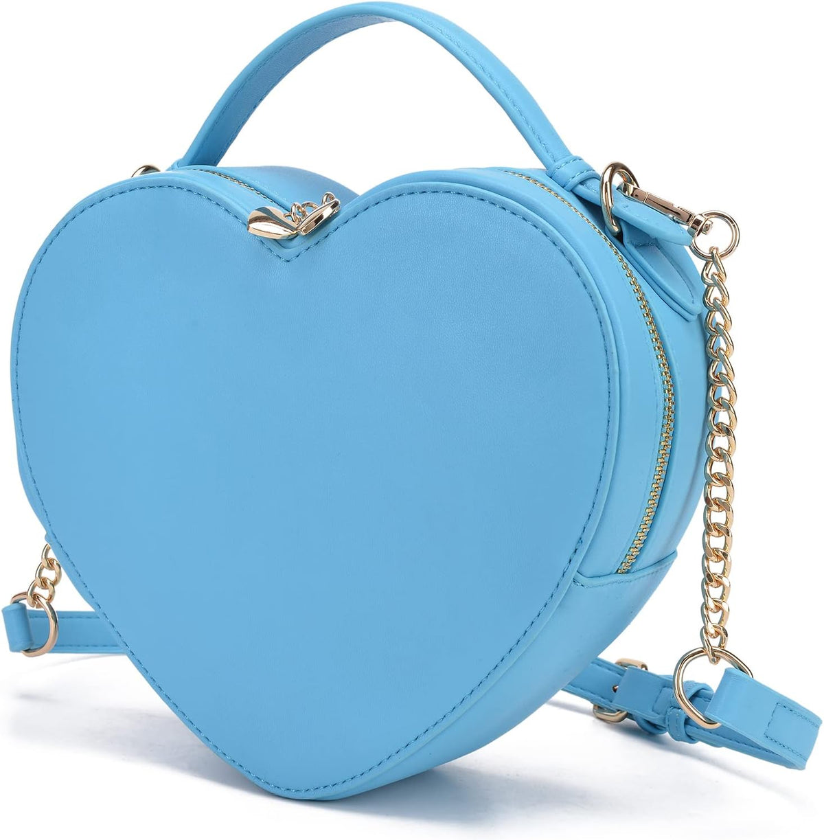 Heart-Shaped Zip-Around Crossbody Purse