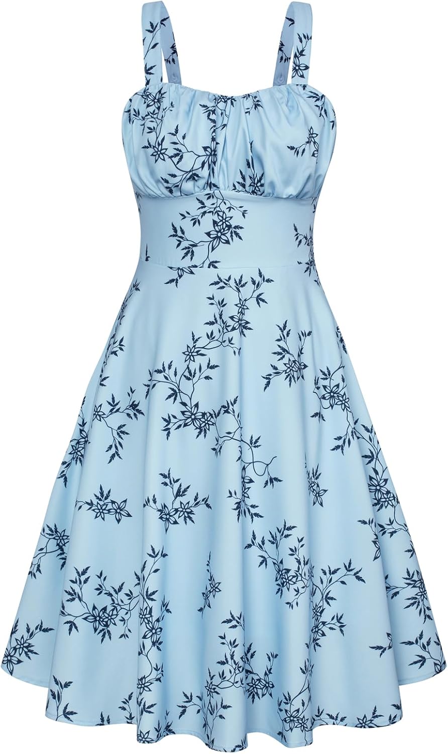 Belle Poque Womens Vintage A-line Midi Cocktail Party Dress