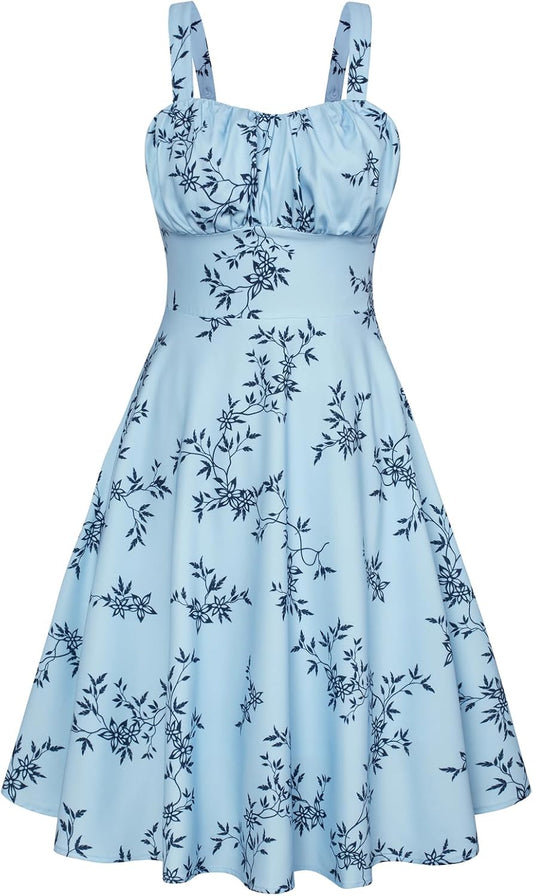 Belle Poque Womens Vintage A-line Midi Cocktail Party Dress