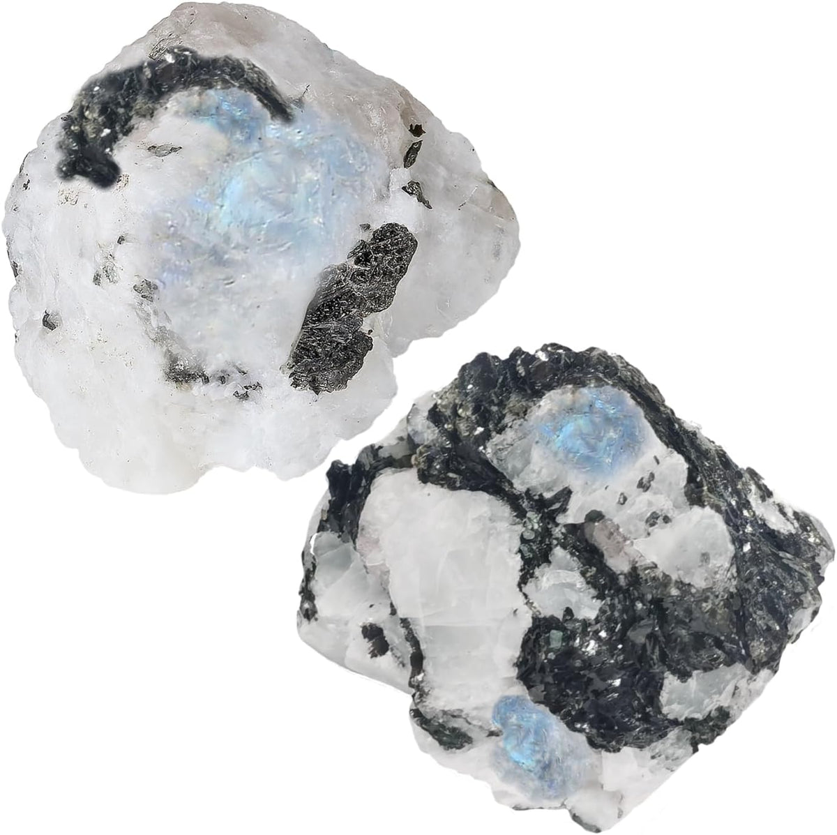 2Pcs Black Obsidian Crystals 1.8-2.2" Large Raw Stones Rocks