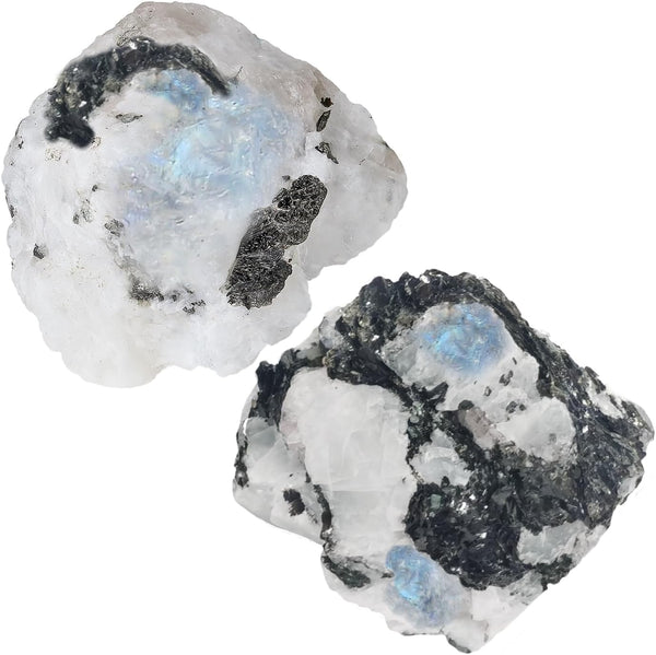 2Pcs Black Obsidian Crystals 1.8-2.2" Large Raw Stones Rocks