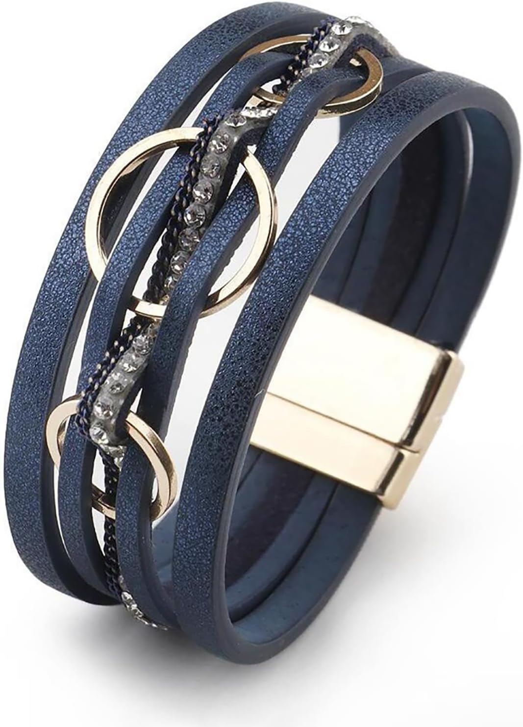 Fesciory Leather Wrap Bracelet for Women, Boho Western Layered Cuff Jewelry