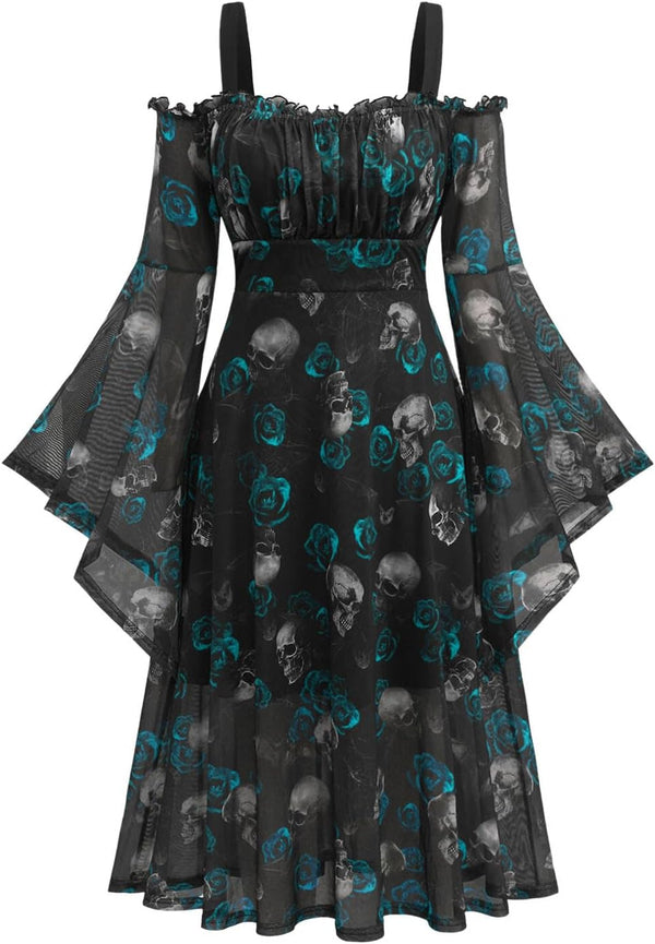 Rosegal Plus Size Women Renaissance Witch Costumes Dress