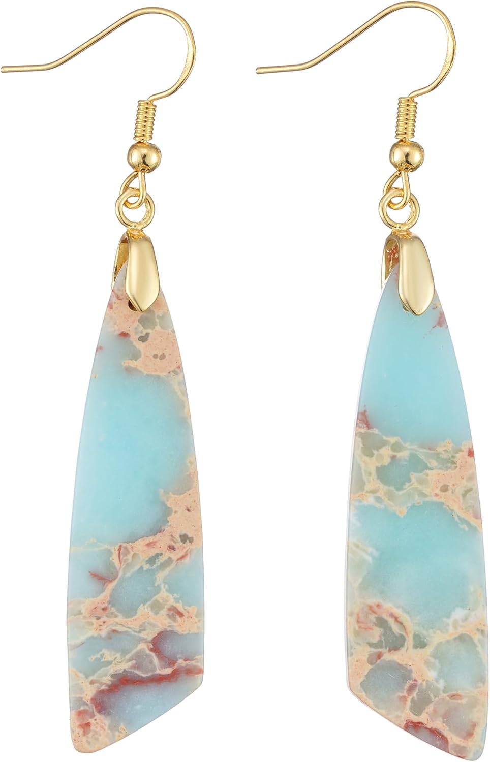 Natural Stone Long Drop Boho Earrings