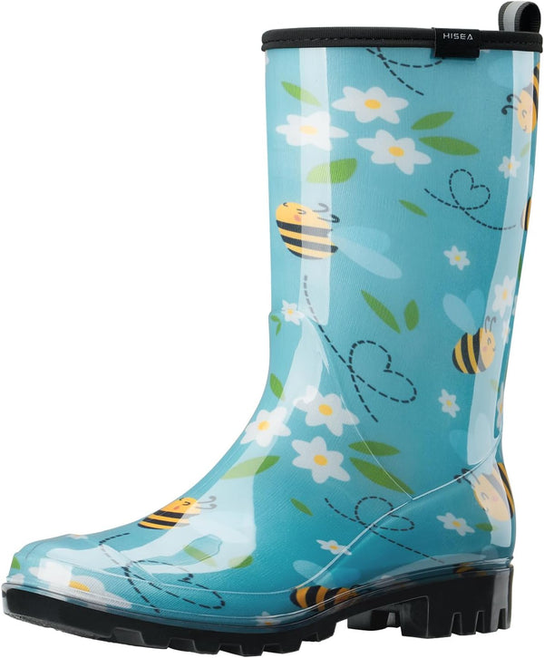 Rain Boots Waterproof Mid Calf Boots For
