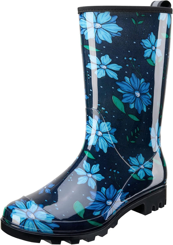 Rain Boots Waterproof Mid Calf Boots For
