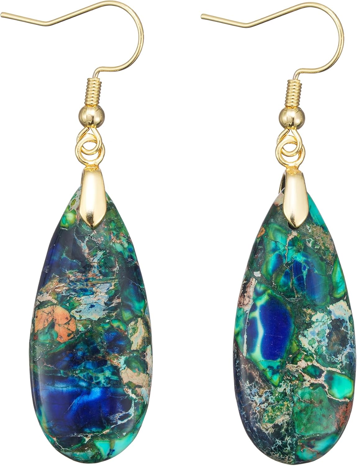 Natural Stone Long Drop Boho Earrings
