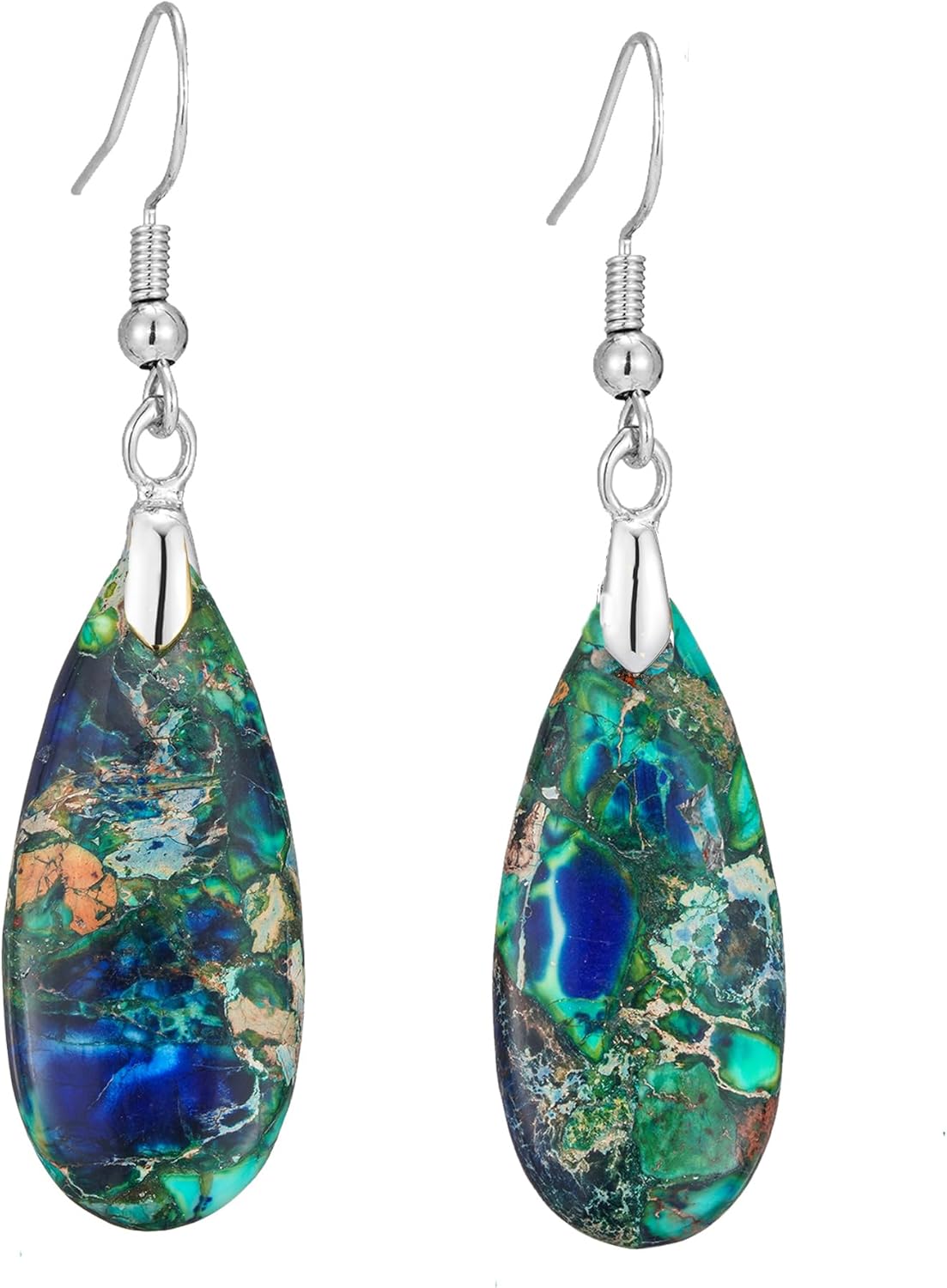 Natural Stone Long Drop Boho Earrings