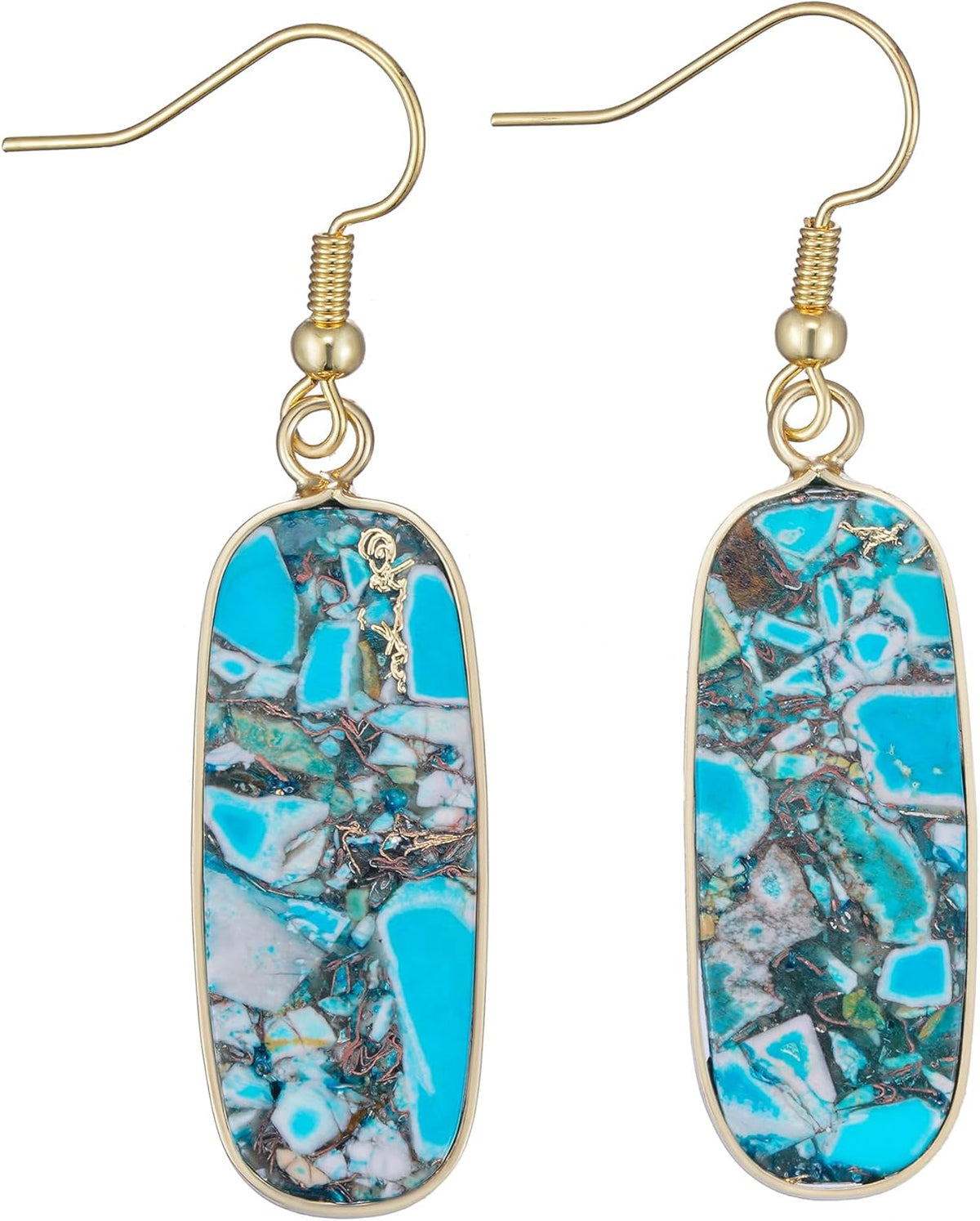 Natural Stone Long Drop Boho Earrings