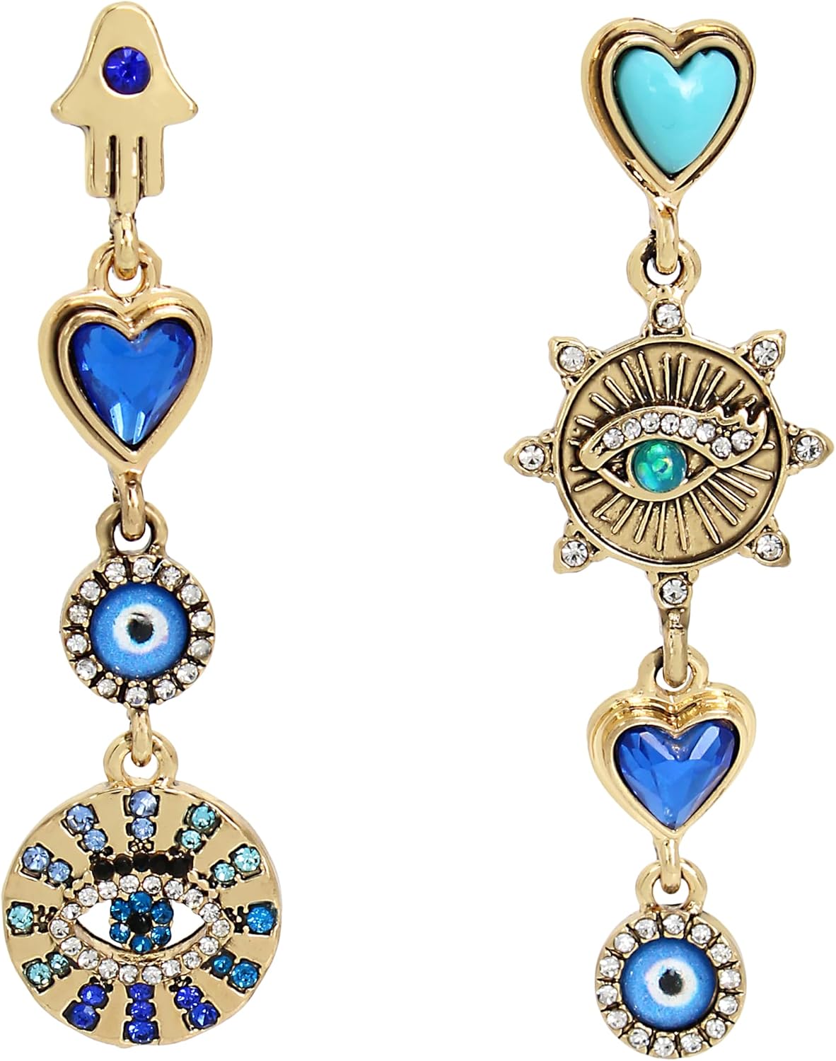 Betsey Johnson Womens Evil Eye Linear Earrings