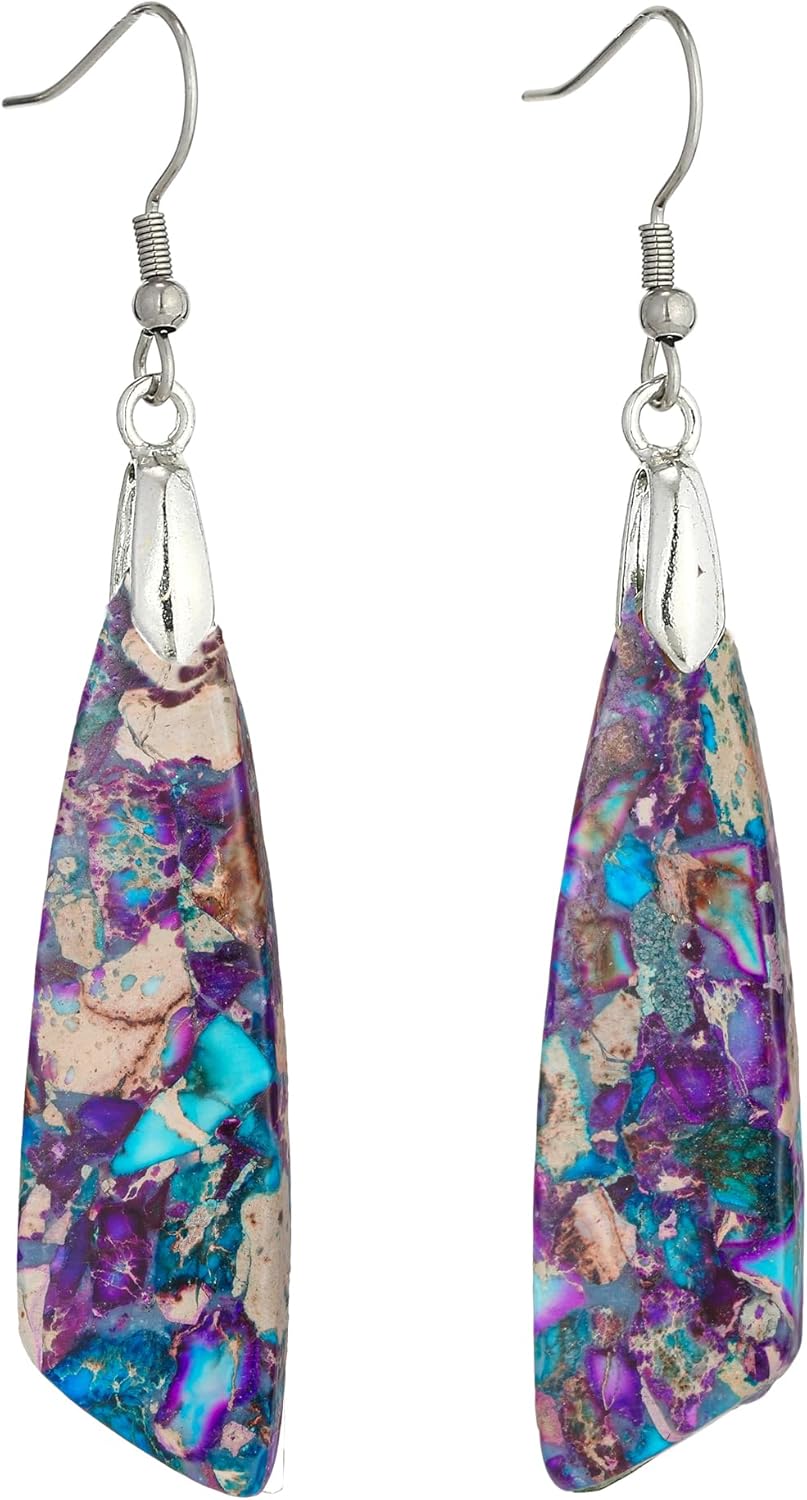 Natural Stone Long Drop Boho Earrings