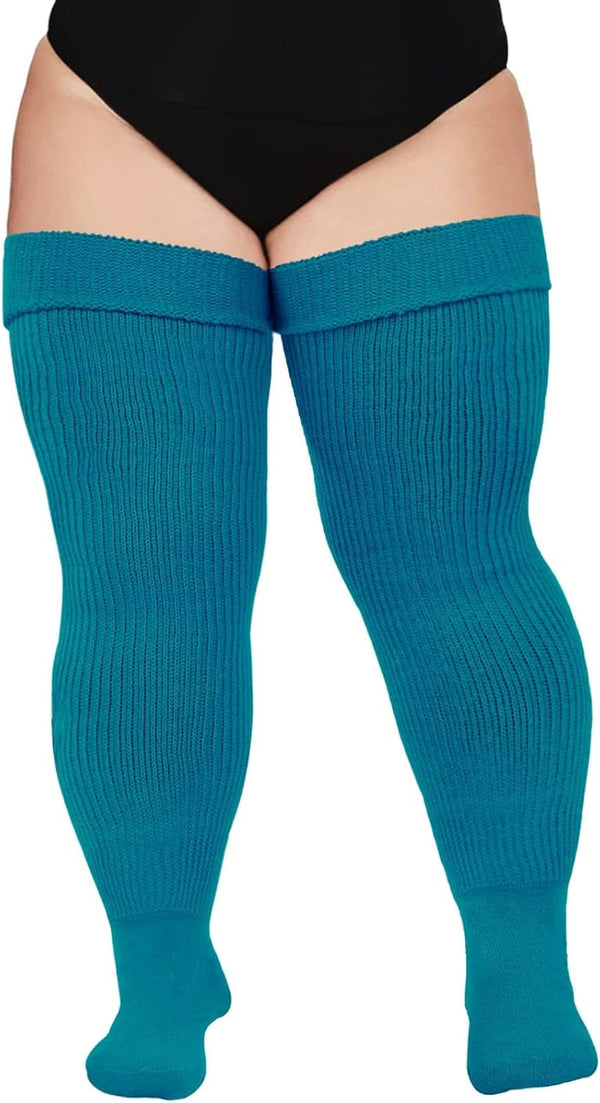 Moon Wood Plus Size Thigh High Socks for Thick Thighs- Women Extra Long Over the Knee Stockings- Halloween Socks Leg Warmers