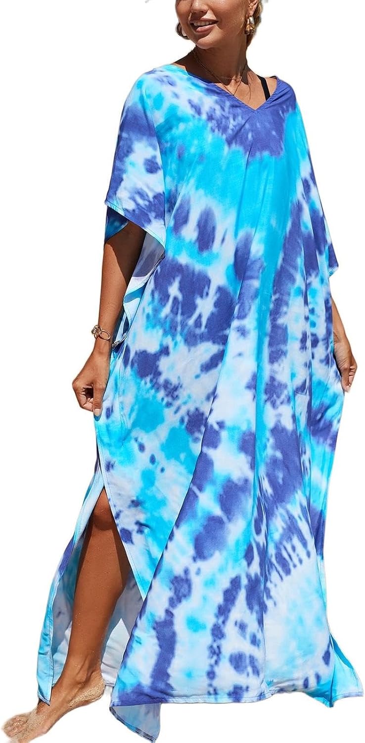 Women's Plus Size Beach Lounge Kaftan Maxi Dress swimsuit coverup for women