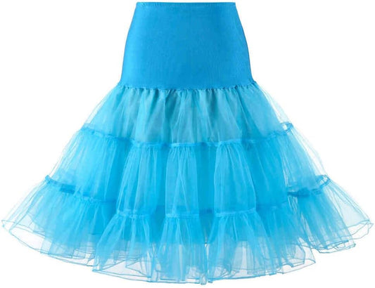 WOWBRIDAL Women's Vintage 50s Rockabilly Petticoat 25.59" Length Tutu Underskirt