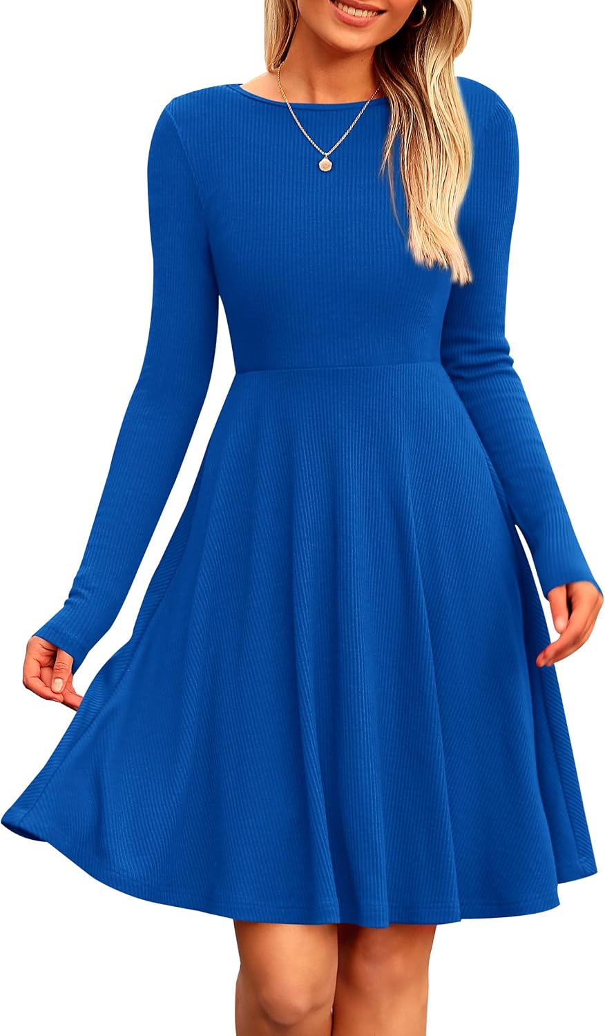 PRETTYGARDEN Women's Fall Casual Long Sleeve Short Dress