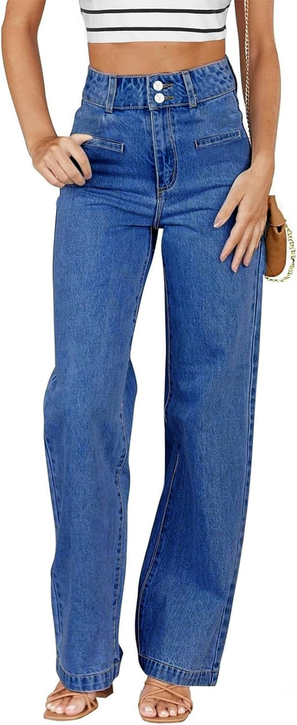 Sidefeel Women's Jeans High Waisted Straight Leg Stretchy Jeans
