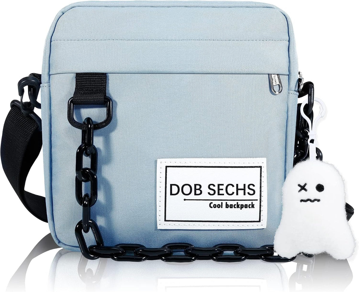 Black & White Checkered Crossbody Messenger Bag