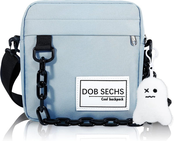 Black & White Checkered Crossbody Messenger Bag