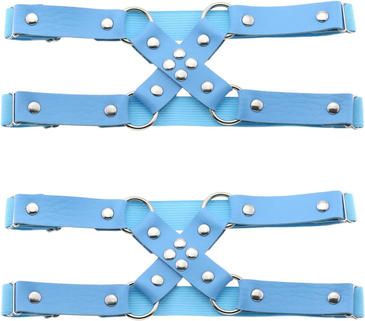 Adjustable Leg Garter Belt, Elastic Punk Cross Thigh Garters for Women, 1 Pair