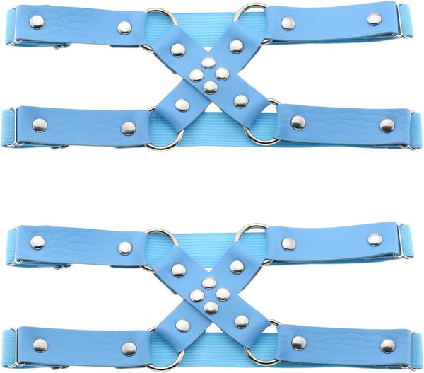 Adjustable Leg Garter Belt, Elastic Punk Cross Thigh Garters for Women, 1 Pair