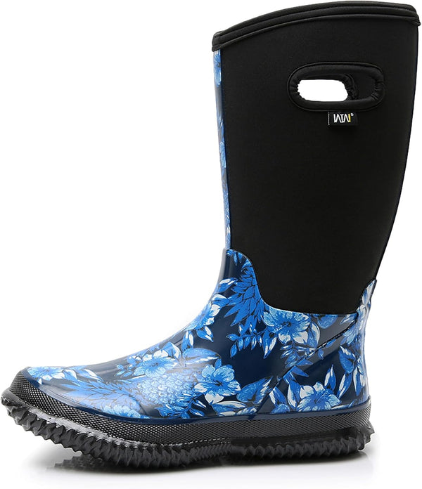 Mid-calf Rain Boots - Waterproof Insulated 5.5mm Neoprene Mud Boots