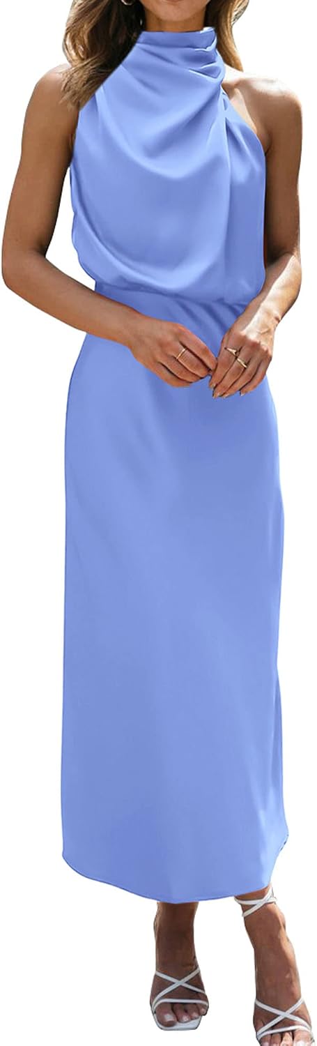 BTFBM Mock Neck Cocktail Dresses for Women Summer