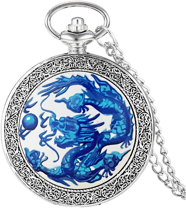 Men's Analog Pocket Watch with Chain — Necklace-Style Pocket Watch for Women
