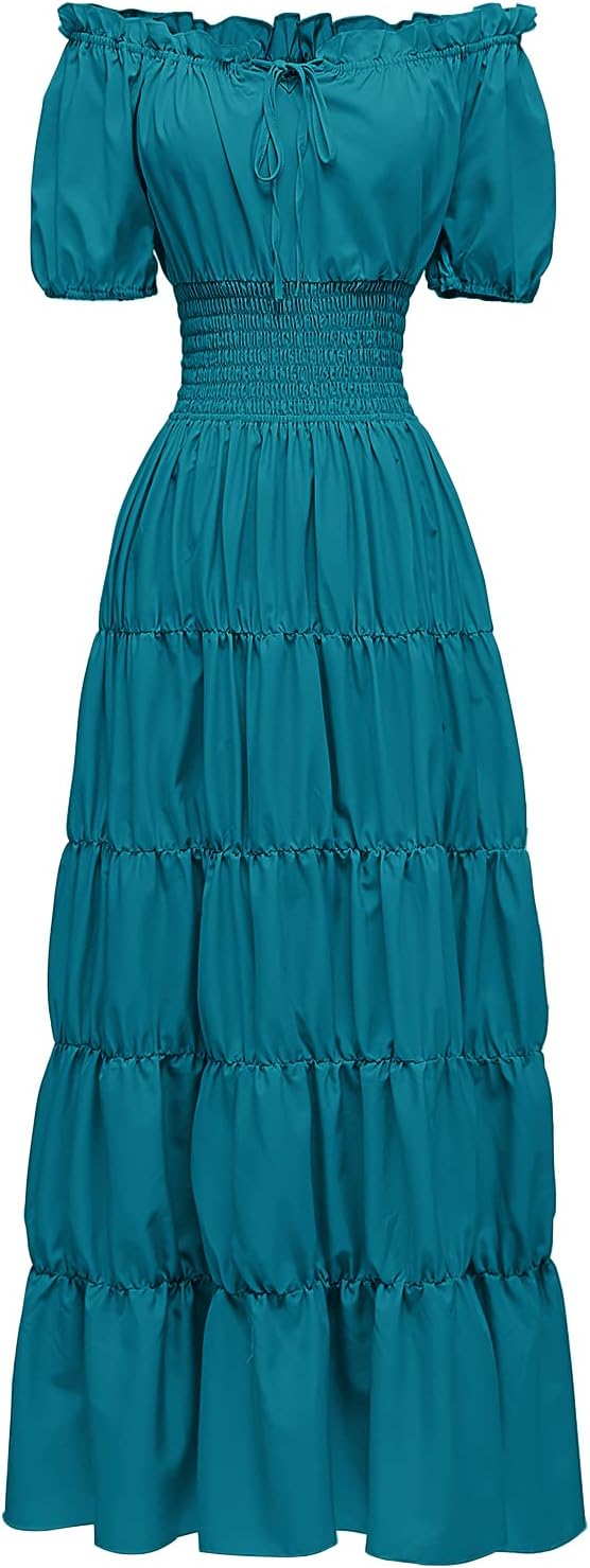Abaowedding Renaissance Women Medieval Chemise Dress Pirate Peasant Top Irish Under Dress