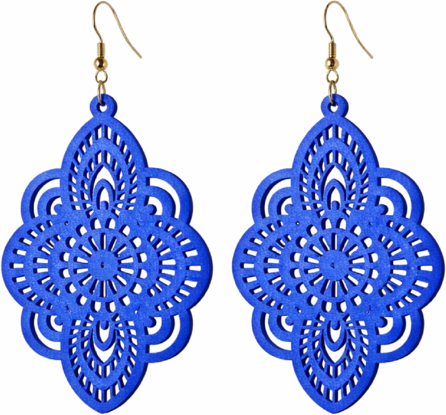 Black Filigree Hollow Lace Drop Earrings