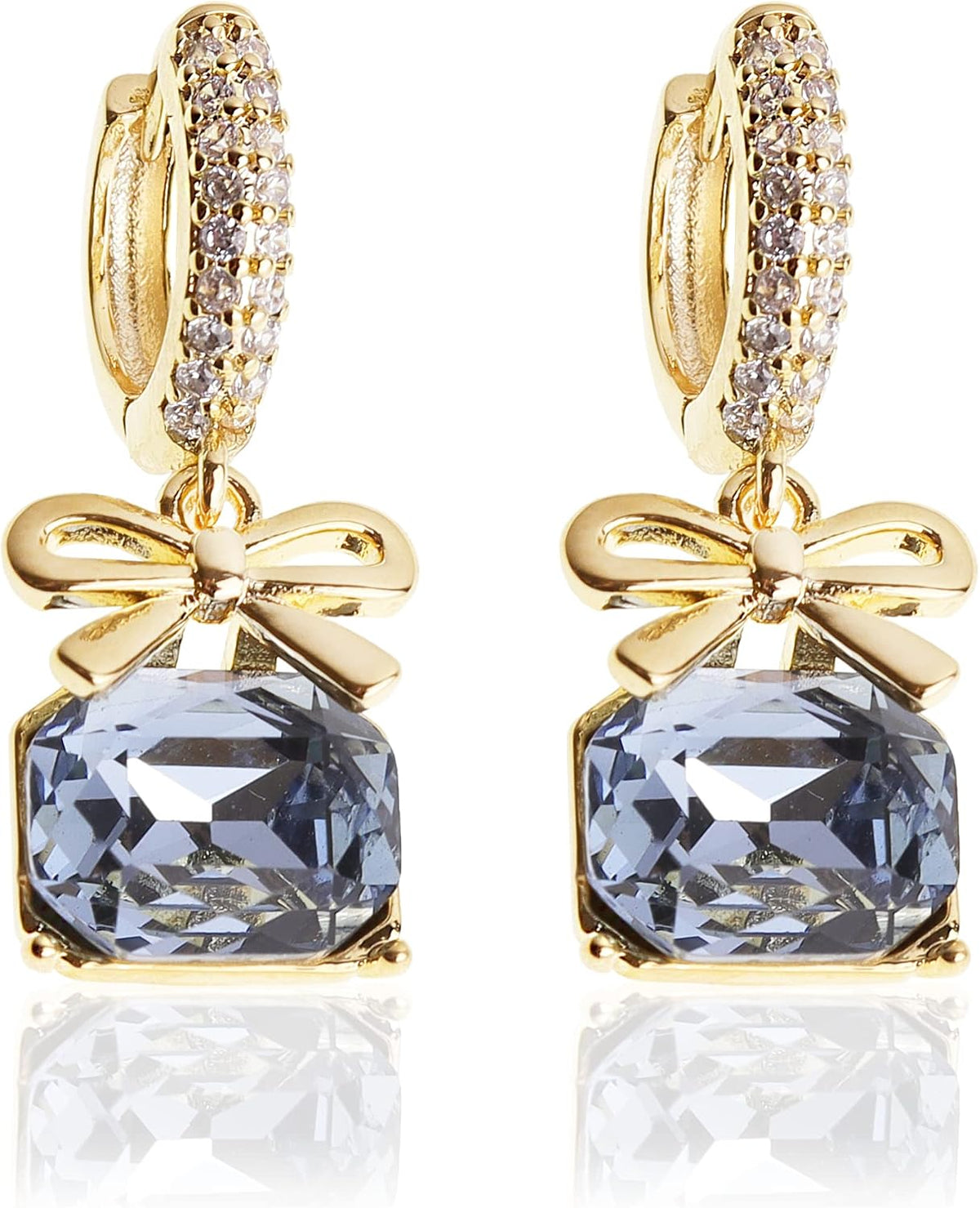 Gold Silver Small Hoop Dangle Earrings for Women, Trendy Dainty Rhinestone CZ Dangling Prom Wedding Leaf Flower Snowflake Butterfly Starfish Fashion Jewelry Gift