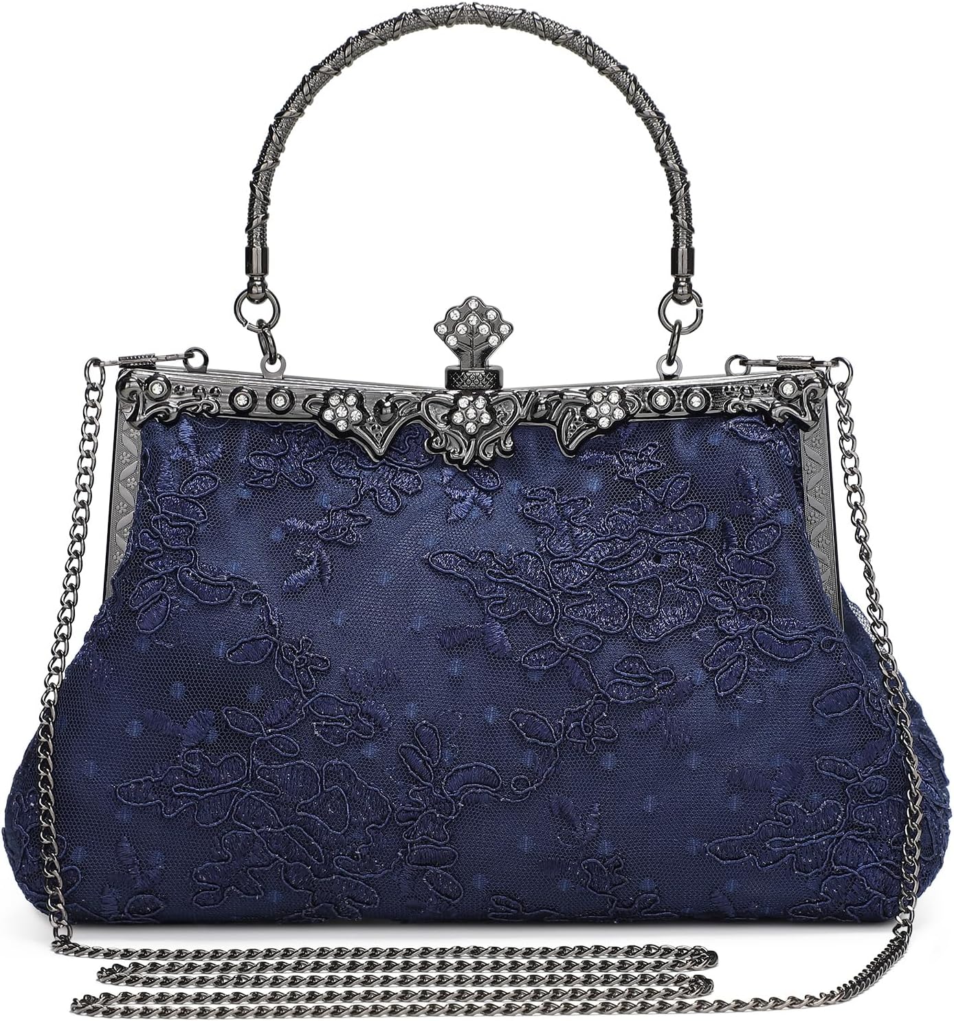 1920s Vintage Embroidered Lace Floral Clutch — Elegant Evening & Wedding Purse Secondary image