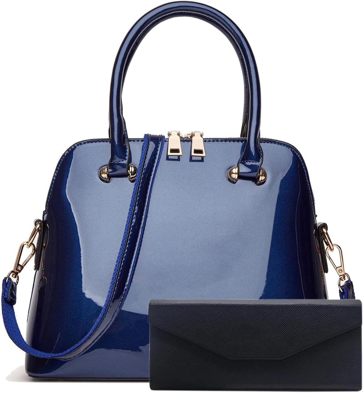 Patent Leather Dome Satchel Purse