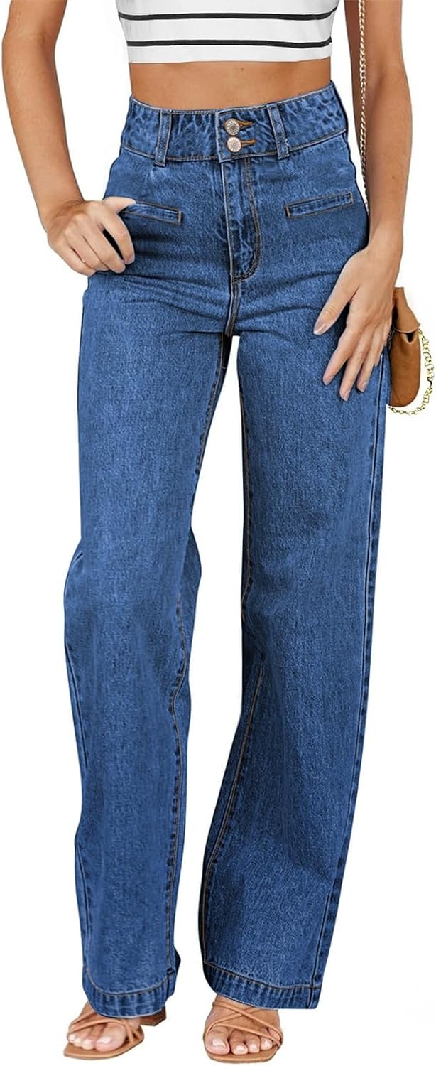 Sidefeel Women's Jeans High Waisted Straight Leg Stretchy Jeans