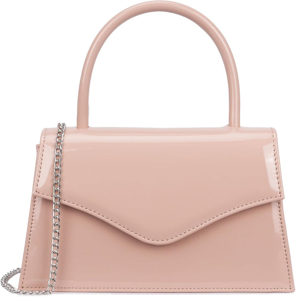 Patent Leather Top-Handle Evening Clutch