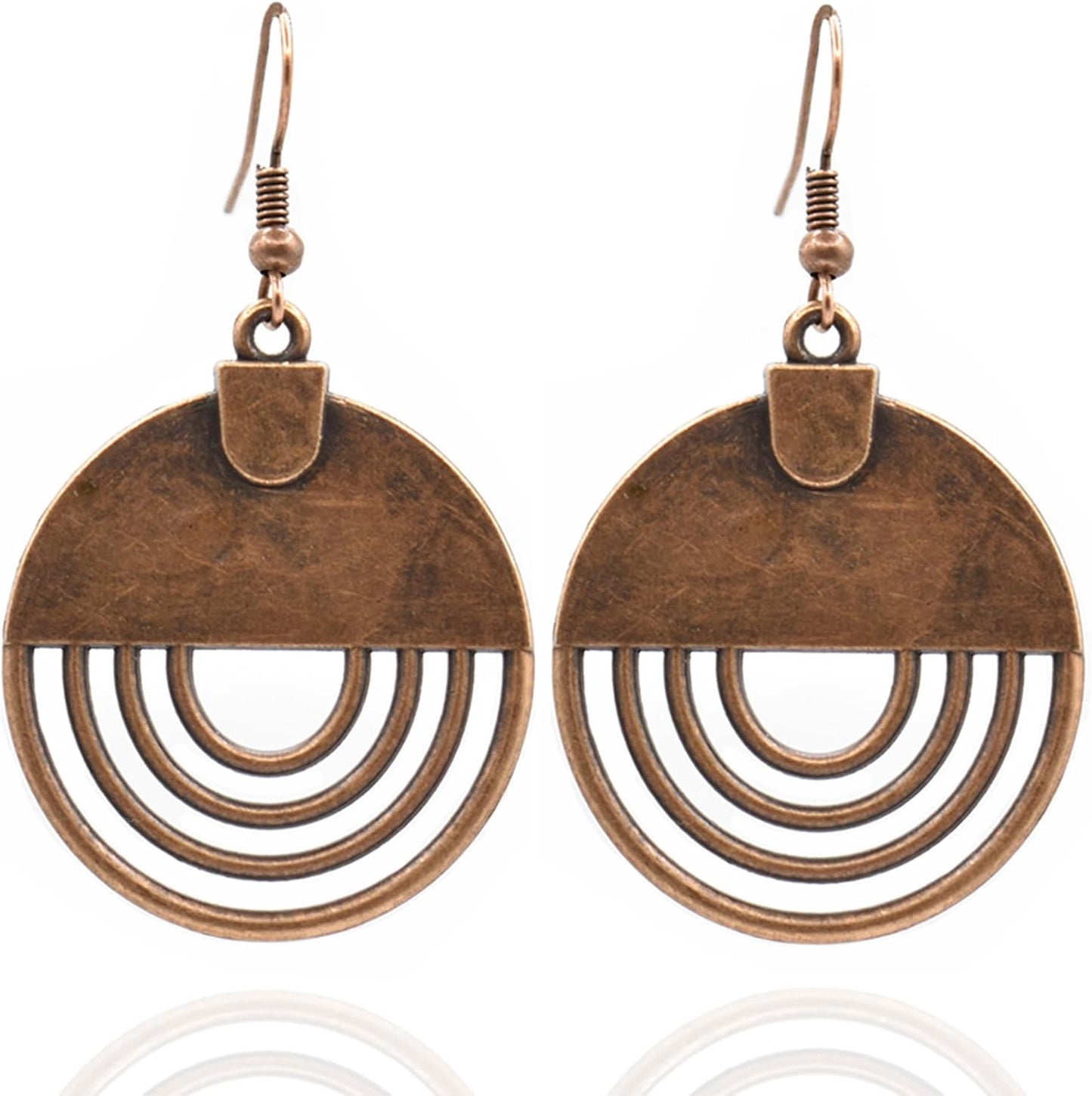 Antiqued Spiral Hollow-Out Boho Hoop Earrings