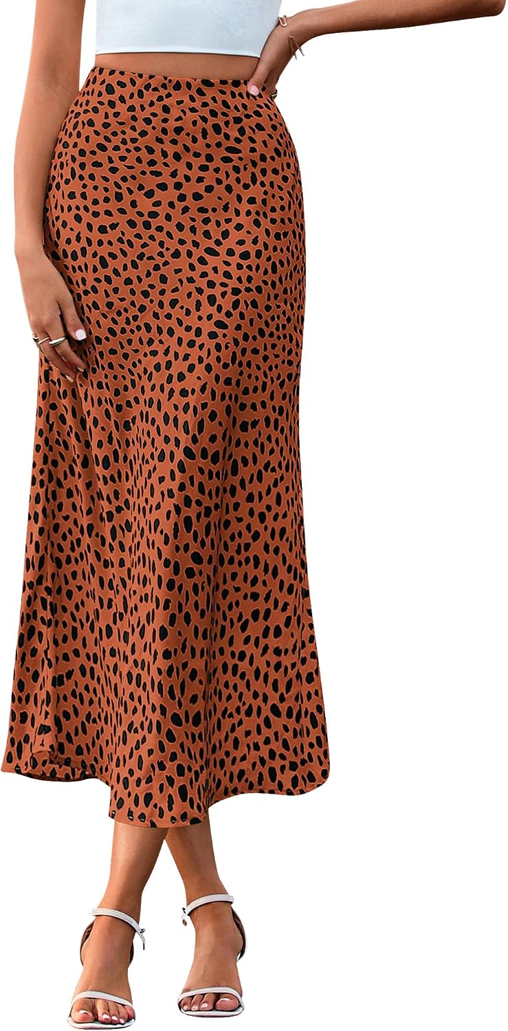 BTFBM Satin Skirts for Women Trendy 2026 Summer Fall