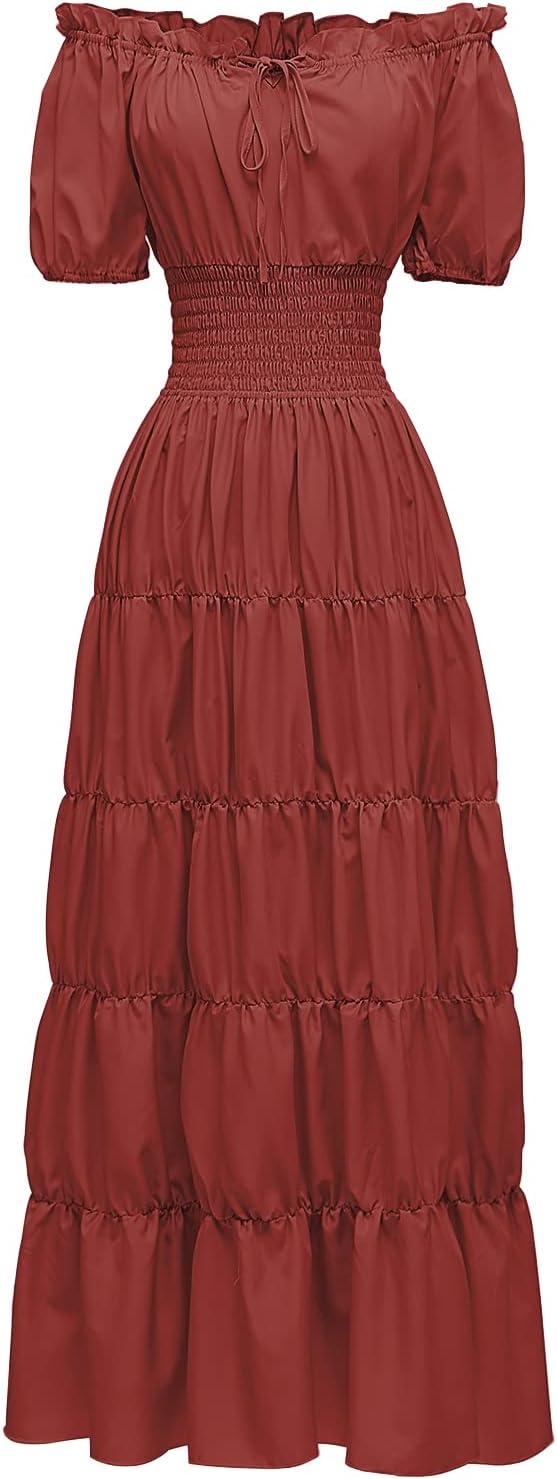 Abaowedding Renaissance Women Medieval Chemise Dress Pirate Peasant Top Irish Under Dress