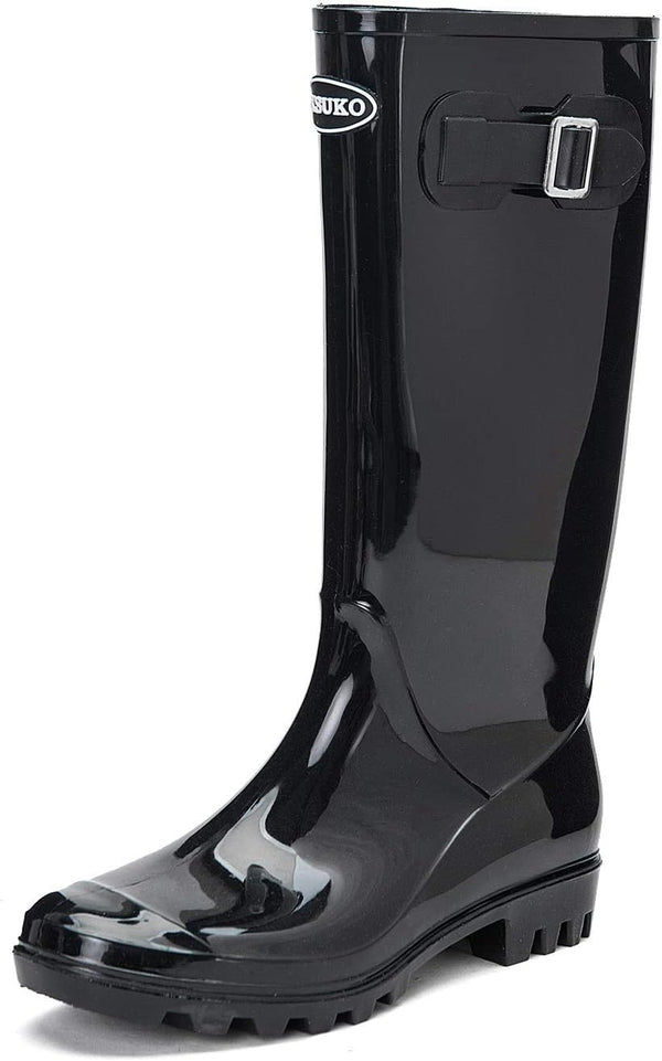 Women's Tall Rain Boots Waterproof Wellington