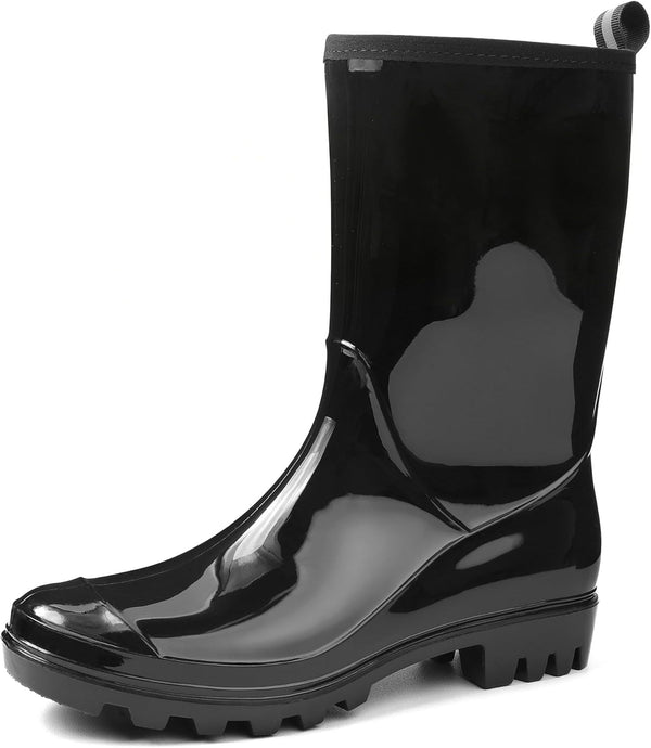 Women's Mid-calf Waterproof Rain Boots – Seamless Pvc With Anti-slip