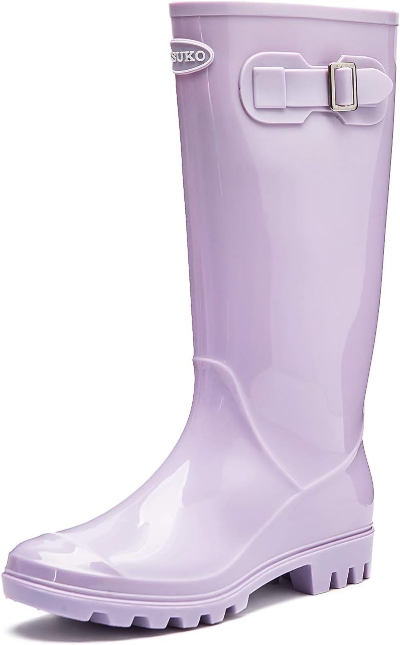Women's Tall Rain Boots Waterproof Wellington