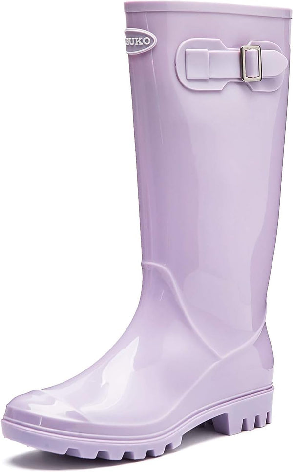 Women's Tall Rain Boots Waterproof Wellington