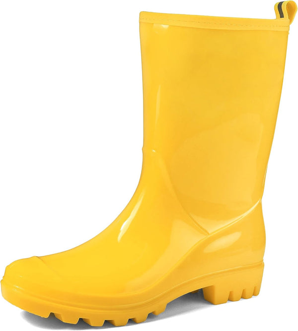 Women's Mid-calf Waterproof Rain Boots – Seamless Pvc With Anti-slip