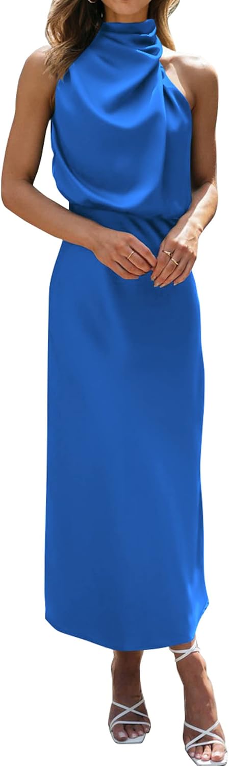 BTFBM Mock Neck Cocktail Dresses for Women Summer